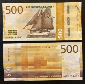 UNC Norway 500 Kroner Banknote 2018 - Picture 1 of 2