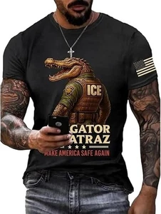 Alligator Alcatraz Ice Nature’s Own Border Patrol Men Women T-Shirt ICE T-Shirt - Picture 1 of 5