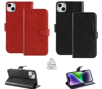 Funda tipo billetera de cuero premium magnética abatible para iPhone 15 Pro Max, 13, 12, S24 S23 Foto 1 de 4