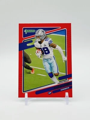 CeeDee Lamb PRESS PROOF Red 2021 Panini Donruss #190 Dallas Cowboys (SP) - Image 1 of 2