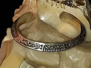 ?R Skeets Secatero Polsino Carenato Stampato Argento Sterling Kokopelli Tessuto & Sole - Foto 1 di 21