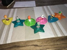 1989 Jetsons Wendy’s Kids Meals Complete Lot of 6 Glider Rolling Space Ship Toys