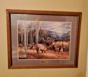 Rosemary Millette Signed & # 1162/5000 Framed Print Meadow Music Elk Picture - Picture 1 of 9