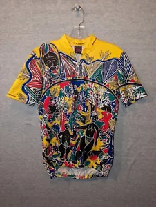 Camiseta deportiva de ciclismo vintage Giordana pequeña abstracta arte italiano bicicleta de carretera, pecho-38" - Imagen 1 de 6