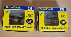 LOT OF 2 NEW IN BOX BRASS CRAFT SWEAT MULTI-TURN STRAIGHT VALVE # R14X R1 - Picture 1 of 3