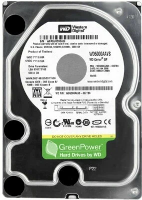 Western Digital Caviar GP WD5000AAVS 500GB SATA II 7200 RPM 8MB 3.5" Inch - Image 1 of 4