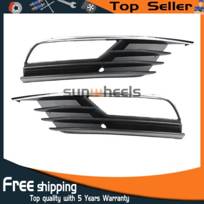 1Pair  Front Bumper Fog Light Lower Grille Chrome For Audi A3 Quattro 8V Sedan - Image 1 of 4