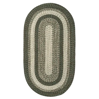 Capel Rugs Winthrop Balsam Green Banded Variegated Country Oval Braided Rug  - Image 1 of 4