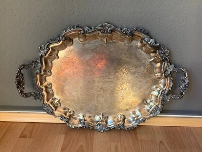 XXL Marlboro Old English Reproduction Platte Tablett Serviertablett Messing  - Bild 1 von 4