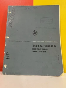 HP 01772-1 331A/332A Distortion Analyzer Operating & Service Manual - Picture 1 of 2