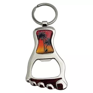Florida Keychain Souvenir Travel Key Ring Sunshine State Palm Tree Gift - Picture 1 of 5