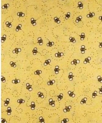 RARE Mary Engelbreit Buzzing BEE Garden Cotton Fabric Yellow Craft Quilt Sm FQ - Image 1 of 3
