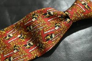*SALVATORE FERRAGAMO* Panda Bear Wildlife Nature Print Whimsical Silk Tie ITALY - Picture 1 of 7