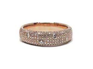 2CT Diamond Lab-Created Cluster Eternity Wedding Ring Band 14k Rose Gold Finish - Picture 1 of 6