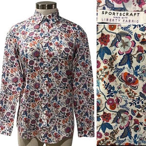 SPORTSCRAFT & LIBERTY MABELLE Pink/Blue Floral Cotton Blouse Shirt 6AUST-UK/2US - Picture 1 of 19