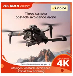 sma04 KBDFA 2023 New K6 Max RC Drone Three Camera 4K Professional Four Way Obsta - Photo 1/10