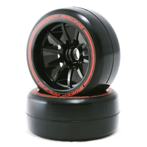 Sweep Pre-Glued 27mm Front Low Profile Soft Compound Rubber Tires 2 pcs w/ Black - Picture 1 of 2