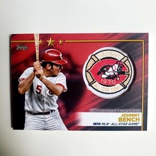 Johnny Bench 2022 TOPPS SERIES 2 RED 2/10 COMMEMORATIVE ALL-STAR GAME PATCH REDS
