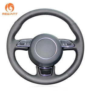 Custom Genuine Leather Steering Wheel Cover for Audi A3 A4 A5 A6 A7 S6 S7 S8 - Imagen 1 de 9