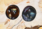 Two Handcrafted Dichroic Fused Glass Buttons 
