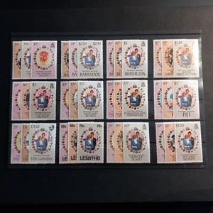 ENGLISCHE KOLONIEN 1981 / ROYAL WEDDING - SET NR. 36 WERTE INTAKT POSTFRISCH ** - Bild 1 von 1