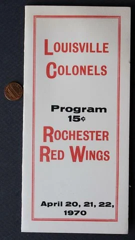 1970 International League Louisville Colonels-Rochester Red Wings media cover! Cover