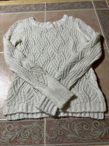 Teen Girls “Delia’s” Open Crochet Long Sleeve Sweater/Sz Small/Off White
