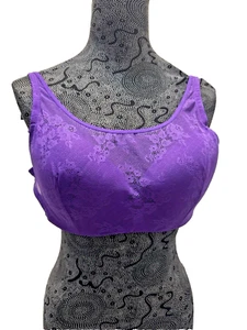 Nuovo senza etichette - Reggiseno Natori # 734042 Bliss pizzo Cami Tank ferretto viola 32D taglia USA - Foto 1 di 4