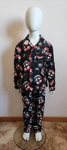 St Kilda Saints AFL Boys Black Guernsey Printed Flannel Pyjama Set Size 5 New - Picture 1 of 5
