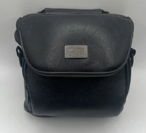 Case Logic Camera Camcorder Bag Black Leather Look Zipped Felt Lined - Picture 1 of 6