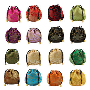 16PCS Sachet Pouches Brocade Bag Brocade Jewelry Pouch Embroidery Rosary Bags