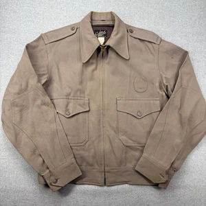 Vintage 1950s Capitol Uniforms Sheriff Jacket Mens S Ike Style Brown Twill FLAW - Picture 1 of 20