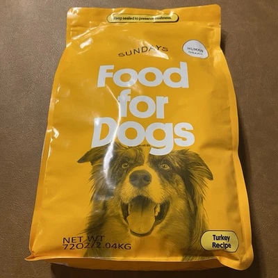 Sundays Food For Dogs - Dog Food- Turkey RECIPE - 72oz  Bag - Sealed 11/14/25 - Image 1 of 4