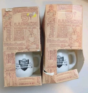 Lot of 4 White Castle Restaurant Small Coffee Cups Mugs - Open Box - Picture 1 of 3