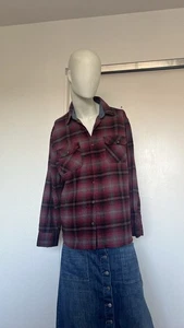 Camisa de franela a cuadros XL para hombre JACHS roja negra manga larga algodón con botones usada en excelente estado - Imagen 1 de 6