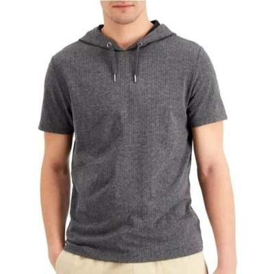 INC men sz M short sleeve hooded top shirt Gray - Image 1 of 4