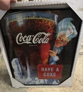 Vintage Coca-Cola "HAVE A COKE" seltene Werbetafel / fertig zum Aufhängen! - Bild 1 von 6