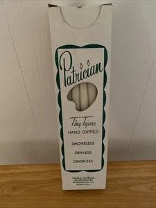Patrician 10 pulgadas pequeñas velas cónicas sumergidas a mano (juego de 12, blancas) - Imagen 1 de 5