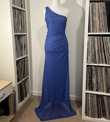 Maxi Vestido De Colección Y2K Jodi Kristopher Malla Periwinkle Detalle Brillo Asimétrico 6 Foto 1 de 4