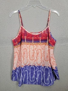 Daniel Rainn Tank Top Medium Cami Spaghetti Strap Paisley Boho - Picture 1 of 7