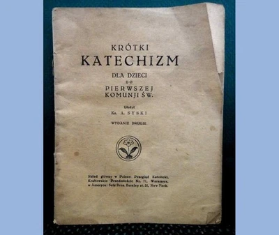 1932 antique POLISH CHRISTIAN CATECHISM krotki katechizm BIBLE BASED jesus pray - Image 1 of 4