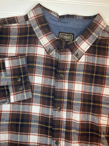 C. E Schmidt Work Wear Men's 2X Shirt Brown Button Down Long Sleeve NWT - Picture 1 of 8
