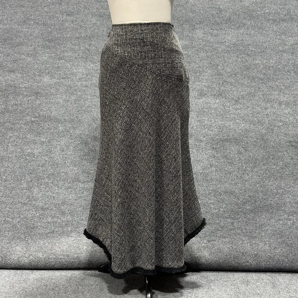 Falda vintage Joseph Ribkoff para mujer 8 gris maxi tweed trompeta asimétrica unión Foto 1 de 4