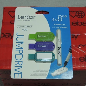 Lexar Jumpdrive V20 | 3 Pack | 8GB each | Hi-Speed USB | New in Pack - Picture 1 of 7