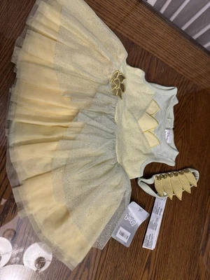 Disney Bebé Princesa Tiana Retirada Vestido Disfraz Conjunto 12-18 Meses Foto 1 de 4