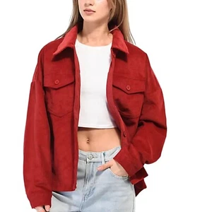 Empyre Aria Wine Corduroy Shirt Jacket Shacket Size XS - Picture 1 of 5