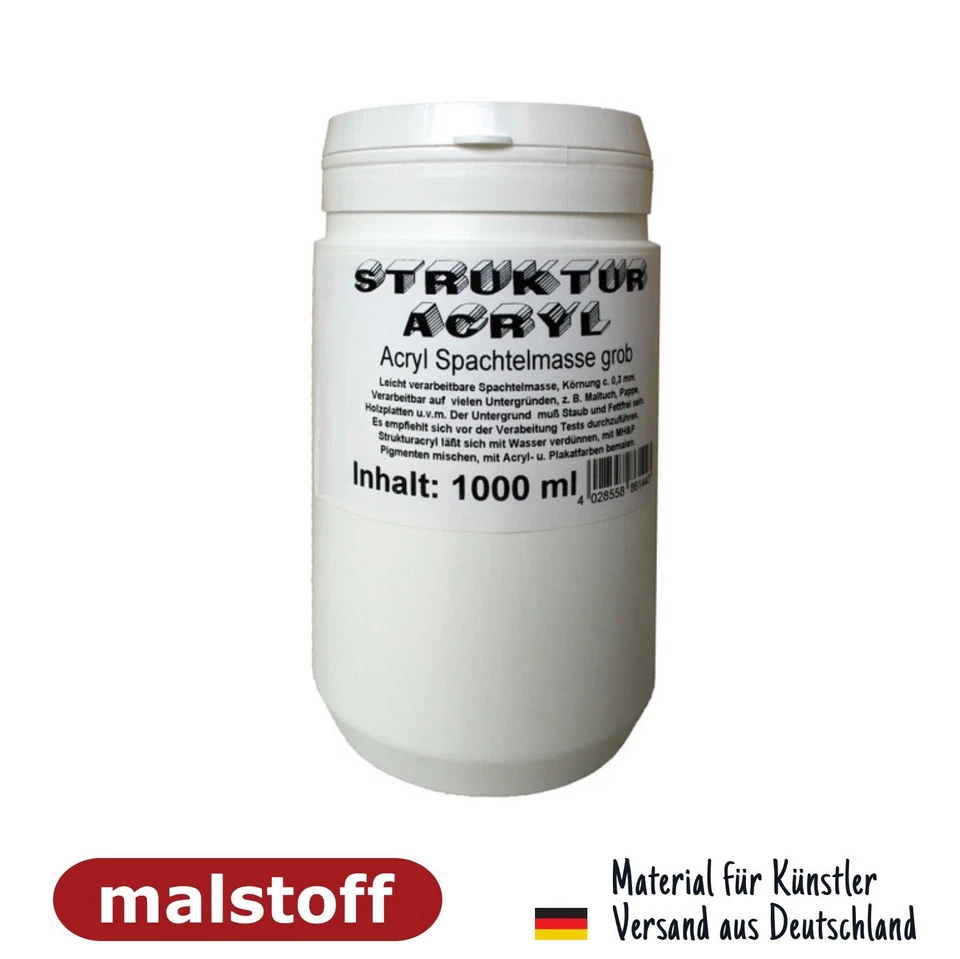Strukturpaste rauh und sandig für Acryl 1000 ml Qualitätsprodukt bei Malstoff - Bild 1 von 1