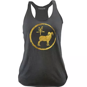 Ladies Original Chinese Zodiac Ram Racerback Tank Top - Picture 1 of 1