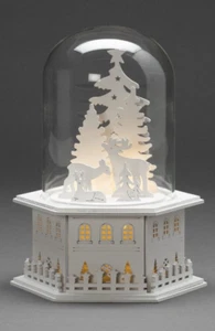 Konstsmide LED Holz Weihnachts Leucht Deko weiß Wald Rentiere Weihnacht Timer - Bild 1 von 3