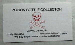 Business Card Poison Bottle Collection - Picture 1 of 1